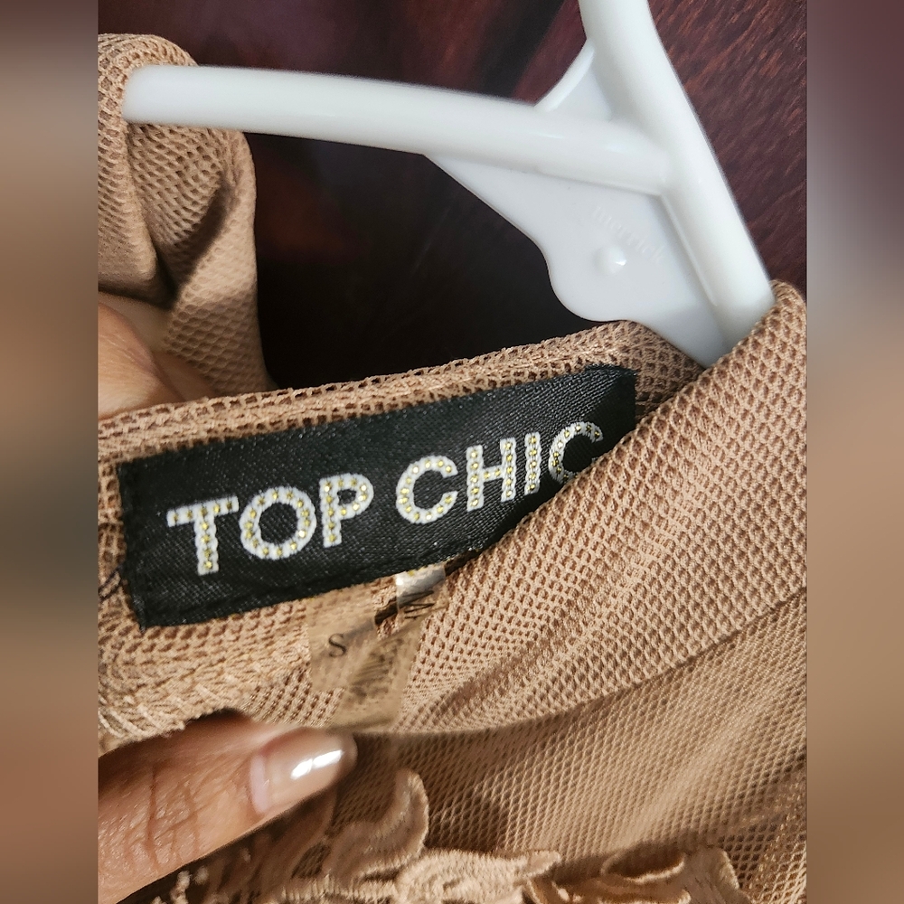 NUDE lace top half mini dress  SIZE SMALL - Picture 4 of 7